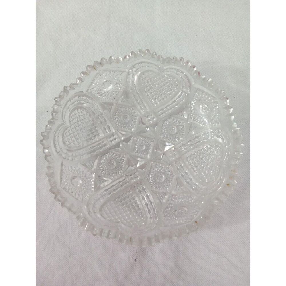 Imperial Glass‎ Nucut "Hearts" With Sawhoot Rim Vintage 1920s Rare Find